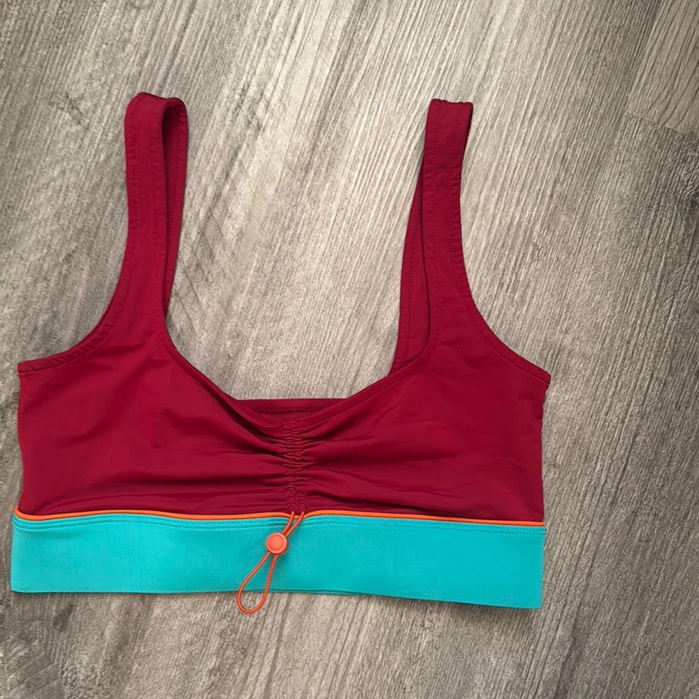 Fabletics Sports Bra Red and Blue